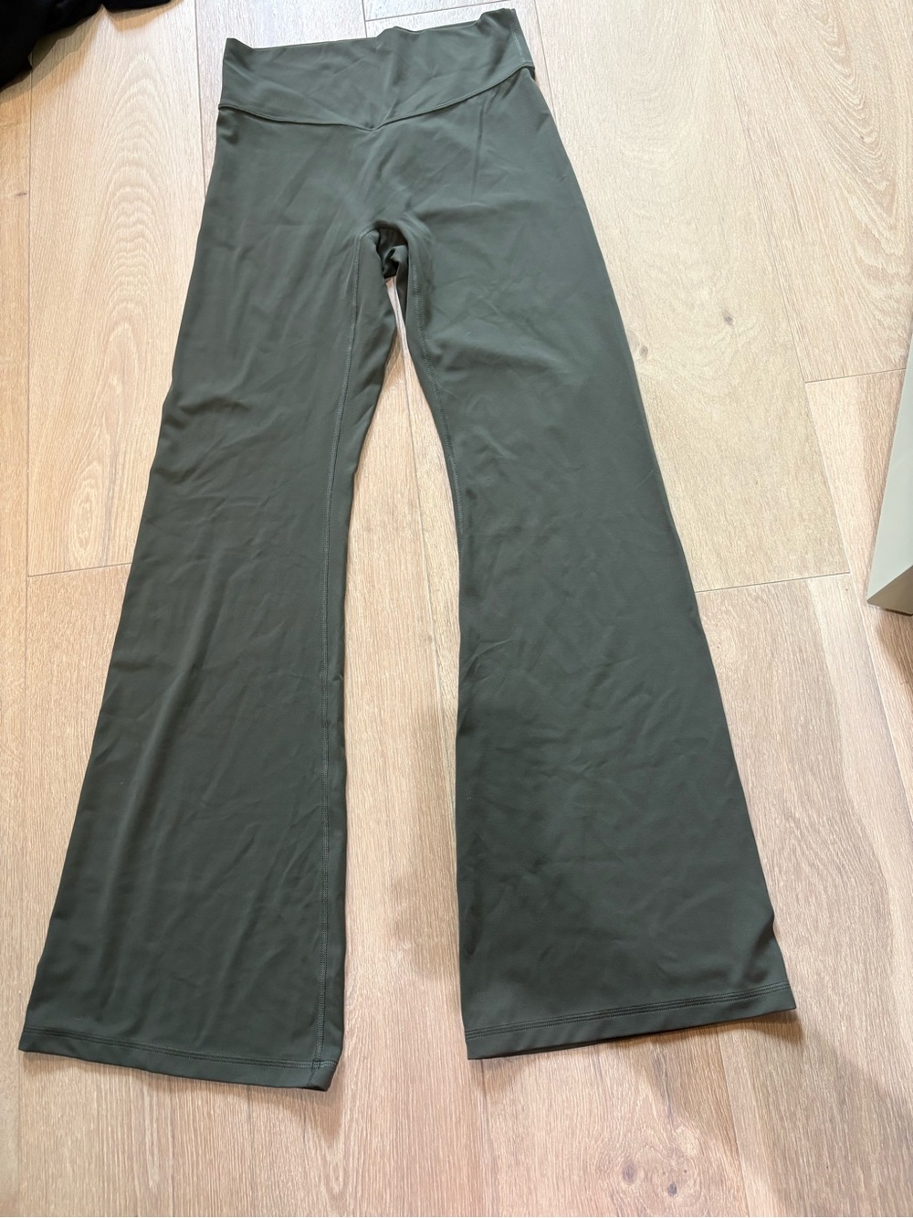 Amazon High-Waist Flare Workout Leggings in Olive